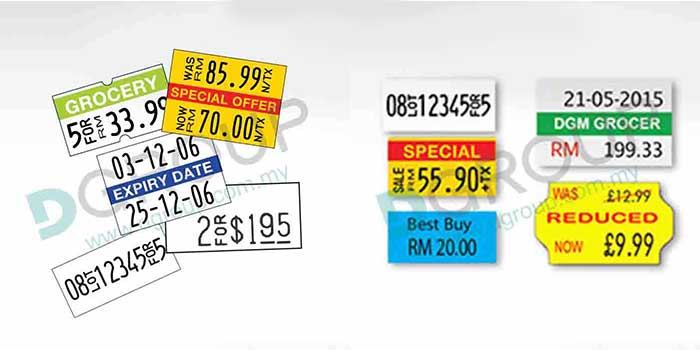 Price gun sticker, Motex label